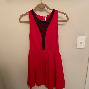Red and black sleeveless dress